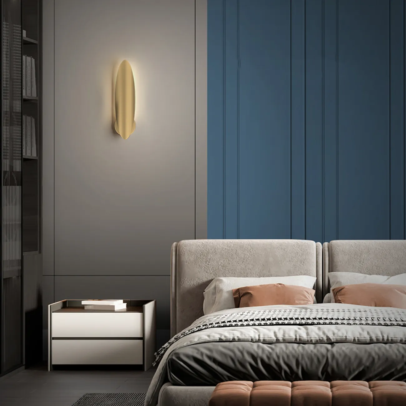  Латунный настенный светильник овальной формы AMULET H45 Black