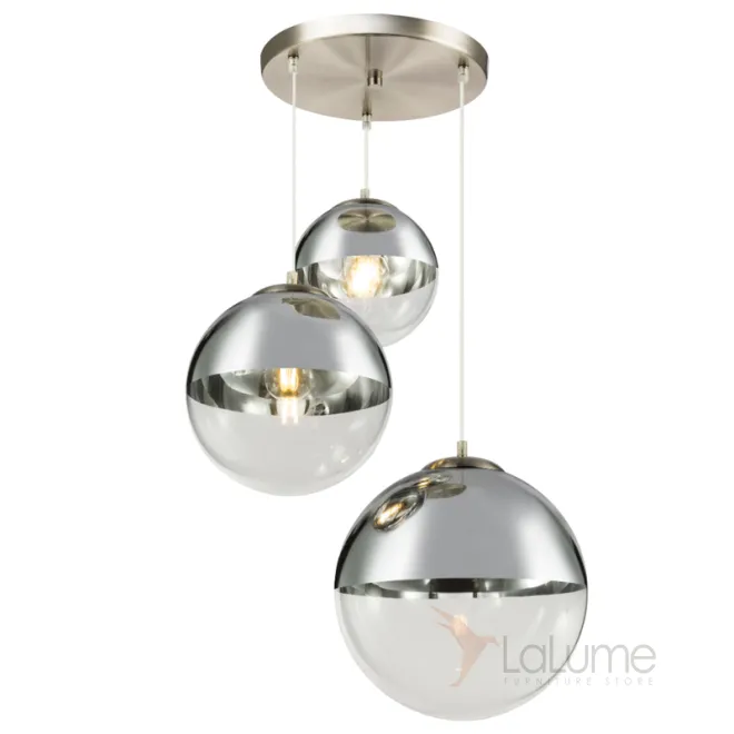 Светильник подвесной Mirror Ball Silver 3 плафонаdesigned by Tom Dixon in 2003