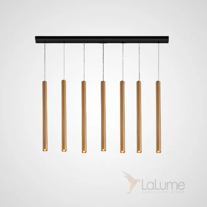 Готовая комбинация подвесных светодиодных светильников с трубчатыми плафонами оттенка латунь HARDER COMBO A L7 H40