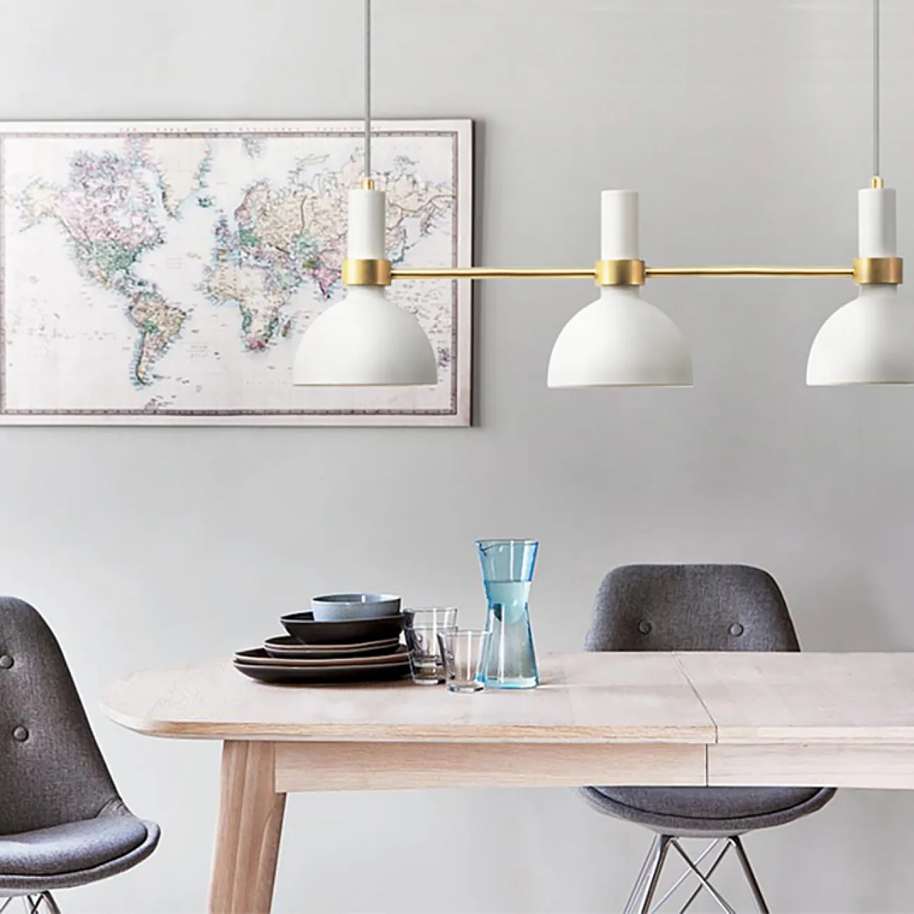 ПОДВЕСНОЙ СВЕТИЛЬНИК LARRY PENDANT 3L BLACK/BRUSHED BRASS от ImperiumLoft