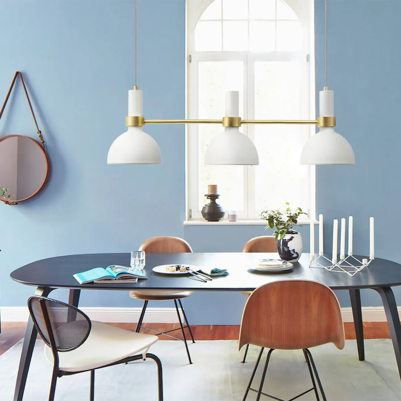 ПОДВЕСНОЙ СВЕТИЛЬНИК LARRY PENDANT 3L BLACK/BRUSHED BRASS от ImperiumLoft