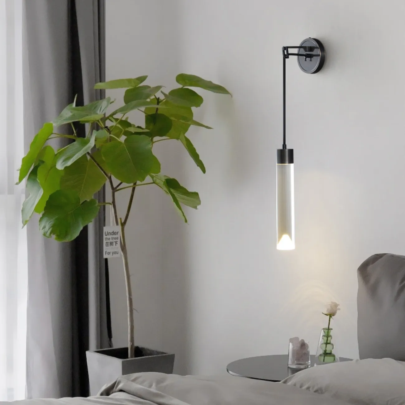 Серия настенных светодиодных светильников с цилиндрическим корпусом из хрусталя SAKRIS WALL Black