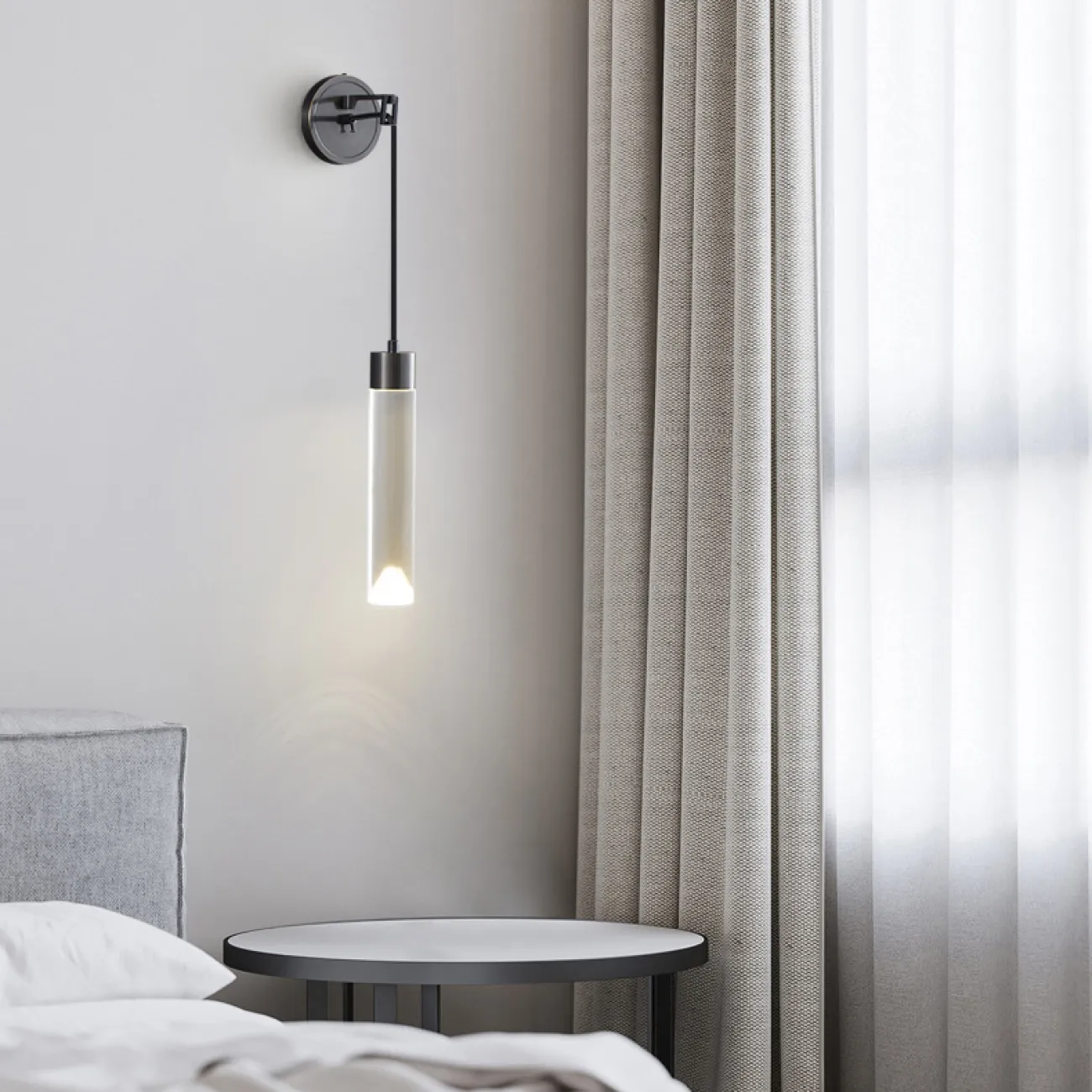 Серия настенных светодиодных светильников с цилиндрическим корпусом из хрусталя SAKRIS WALL Black