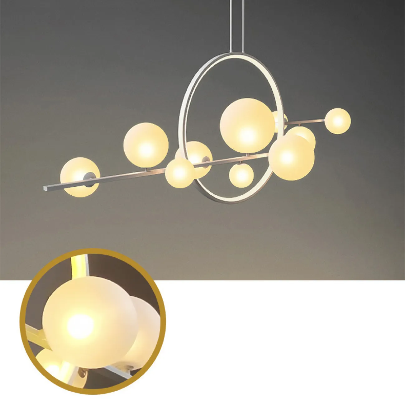 Подвесная люстра IONA L HALO 10 White от ImperiumLoft