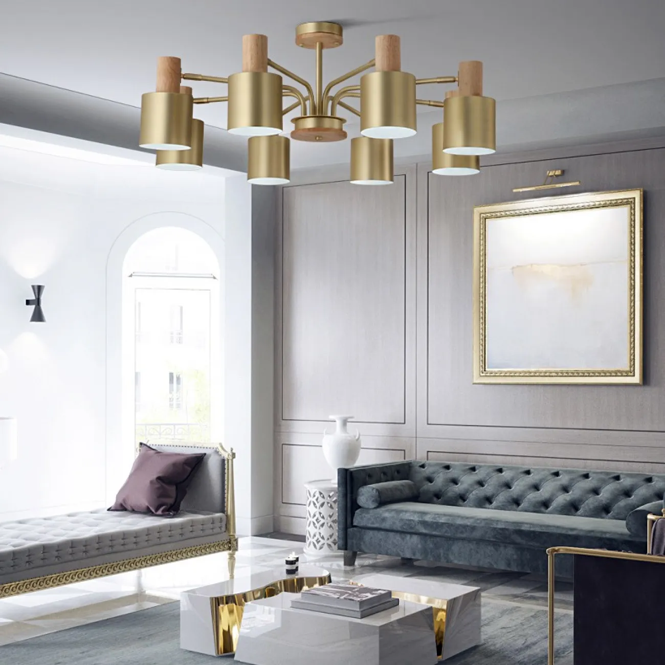 Подвесная люстра INGRID 8 metal от ImperiumLoft