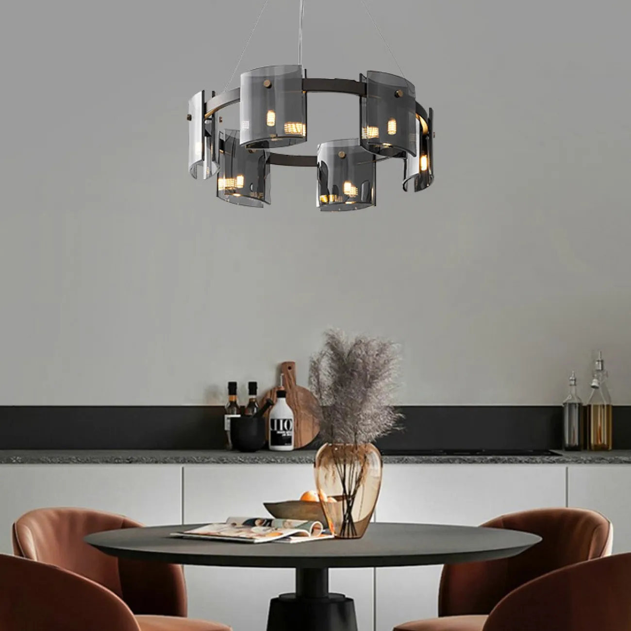 Подвесная люстра JANICE D100 D60 Black Grey от ImperiumLoft