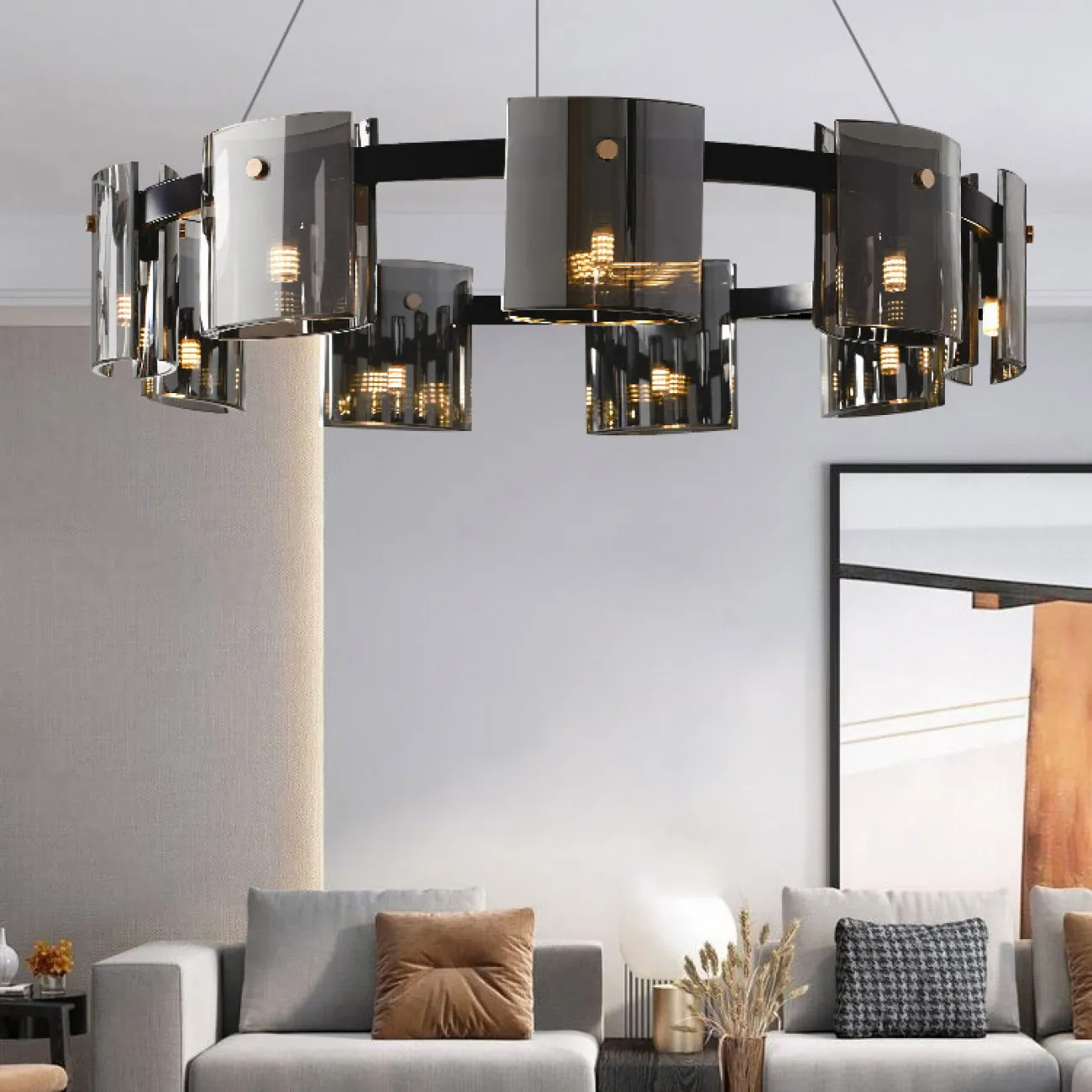 Подвесная люстра JANICE D100 D60 Black Grey от ImperiumLoft