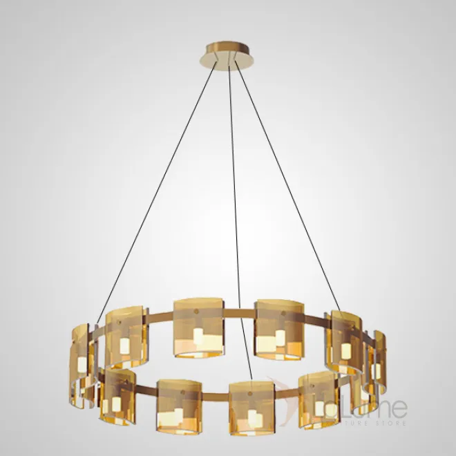 Подвесная люстра JANICE D100 Brass Amber от ImperiumLoft Подвесная люстра JANICE D100 Brass Amber от ImperiumLoft