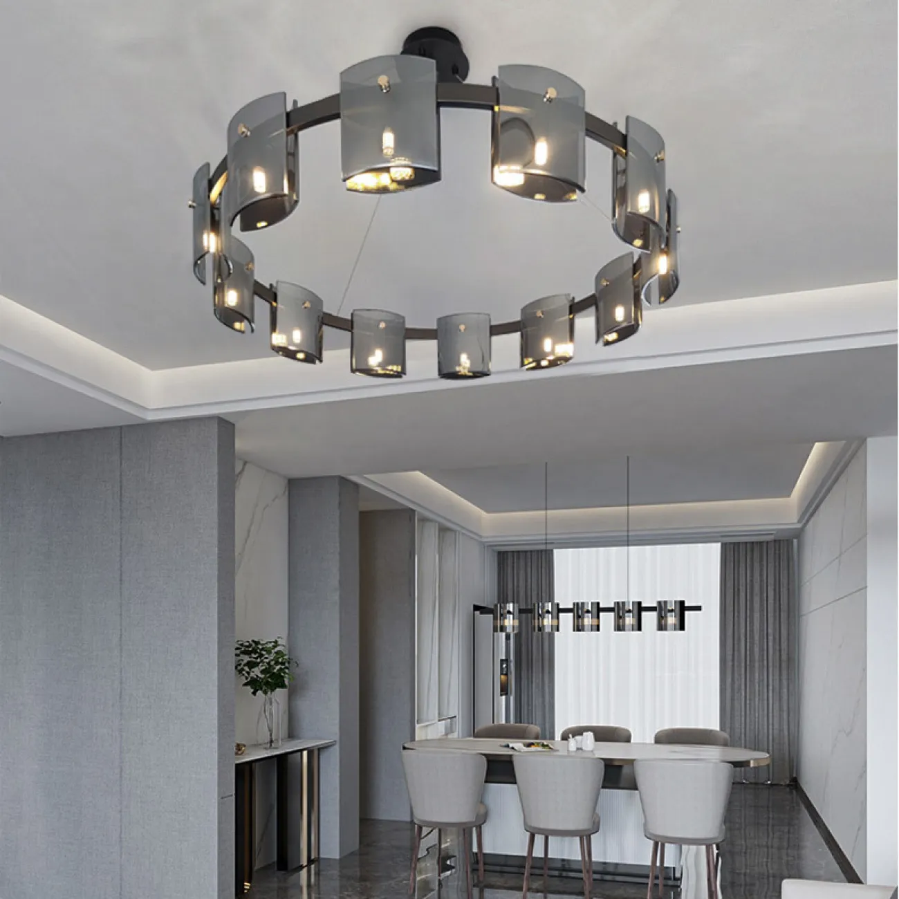 Подвесная люстра JANICE D100 D60 Black Grey от ImperiumLoft