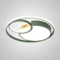 Серия потолочных светодиодных светильников в виде светящихся дисков с декором из светлого дерева LAUST D40 Green