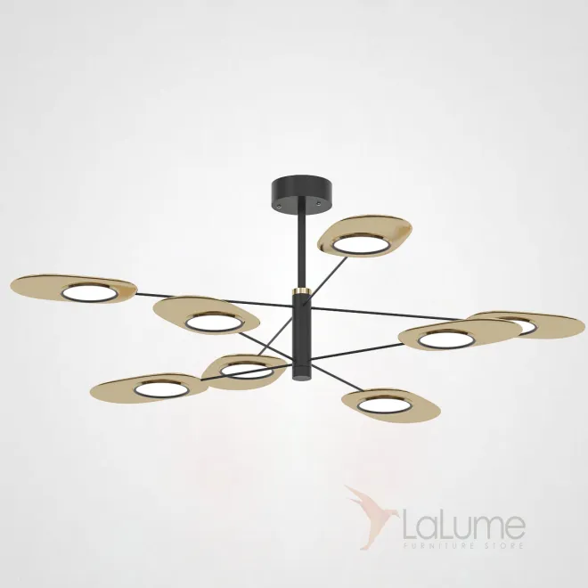 Люстра на штанге INGEL D110 8 lamps Black/Gold от ImperiumLoft Люстра на штанге INGEL D110 8 lamps Black/Gold от ImperiumLoft