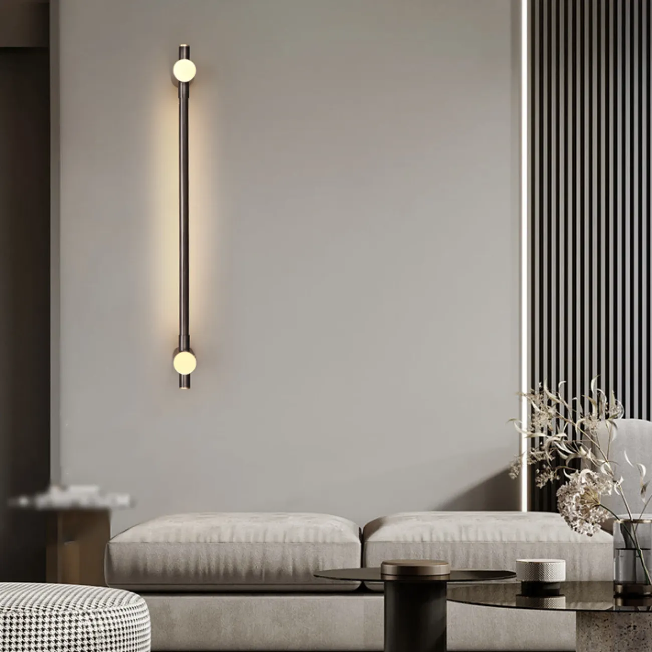 Серия настенных светодиодных светильников с вытянутым трубчатым корпусом из настоящей и черненой латуни JARED H60 Black Серия настенных светодиодных светильников с вытянутым трубчатым корпусом из настоящей и черненой латуни JARED H60 Black