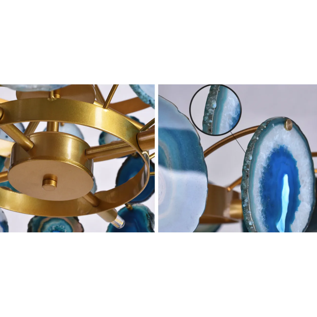 Люстра Agate Burst Chandelier 3 Round blue D70 от ImperiumLoft