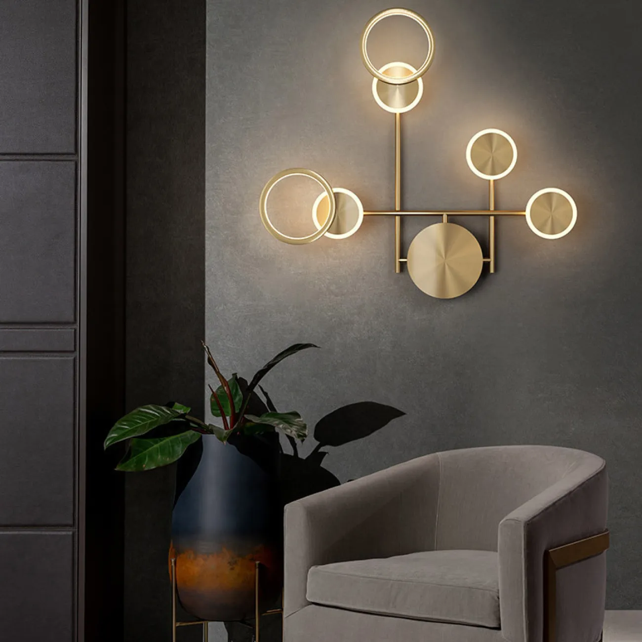 Настенный светильник ZINGY D Brass от ImperiumLoft