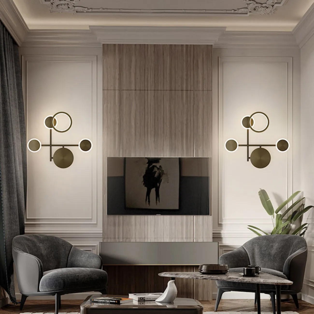 Настенный светильник ZINGY D Brass от ImperiumLoft