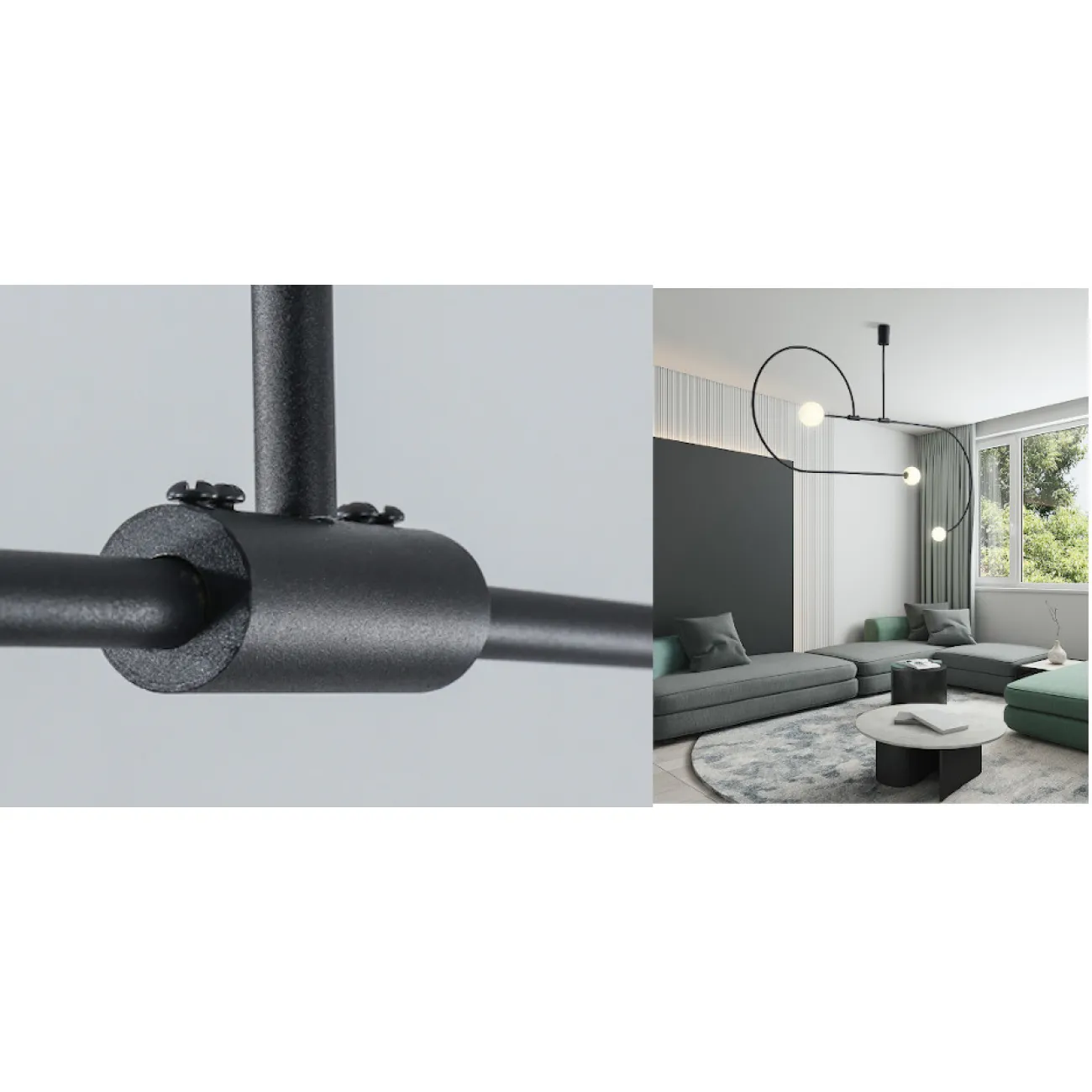 Люстра Fontana Amorosa Three Vortex Black designed by Michael Anastassiades