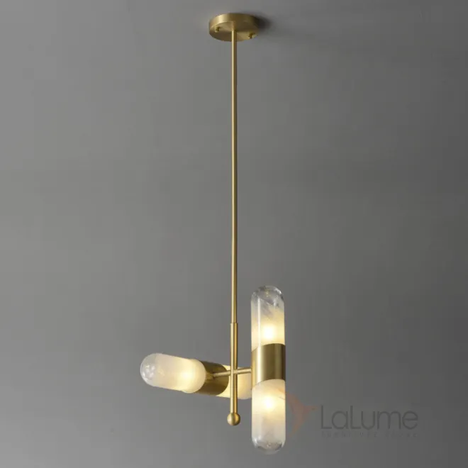 Готовая комбинация светильников c разнонаправленными цилиндрическими плафонами из белого стекла с эффектом льда LIESEL COMBO L4