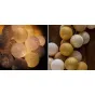 Гирлянда хлопковые фонарики Сotton Ball Gold Mix