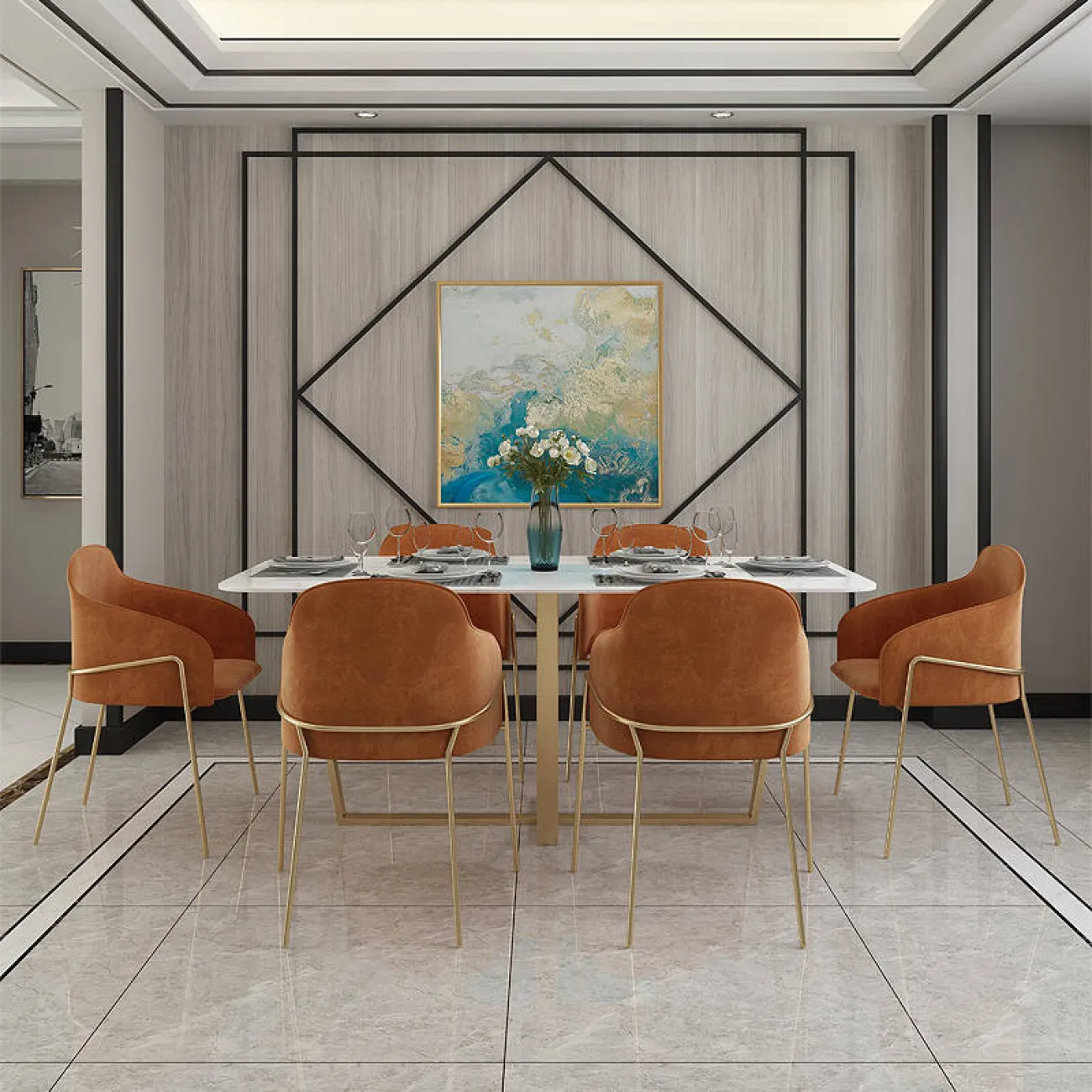 Дизайнерский обеденный стол - LaLume-AZ00405