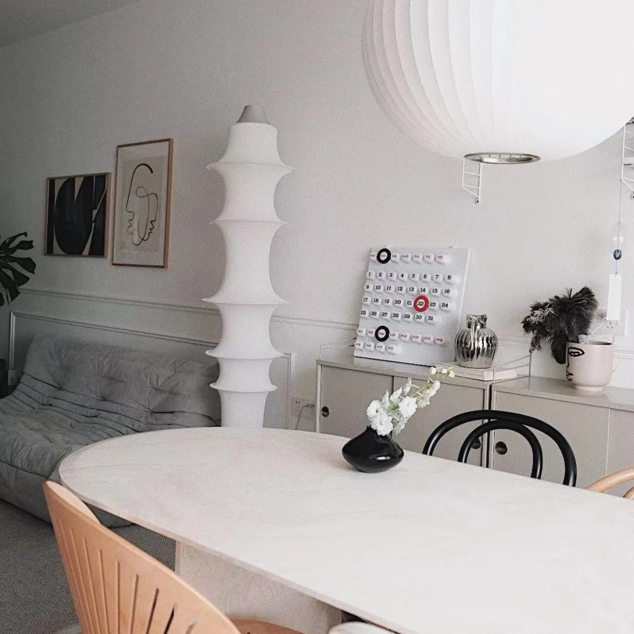 Напольный светильник с белым текстильным абажуром PENTTI FL