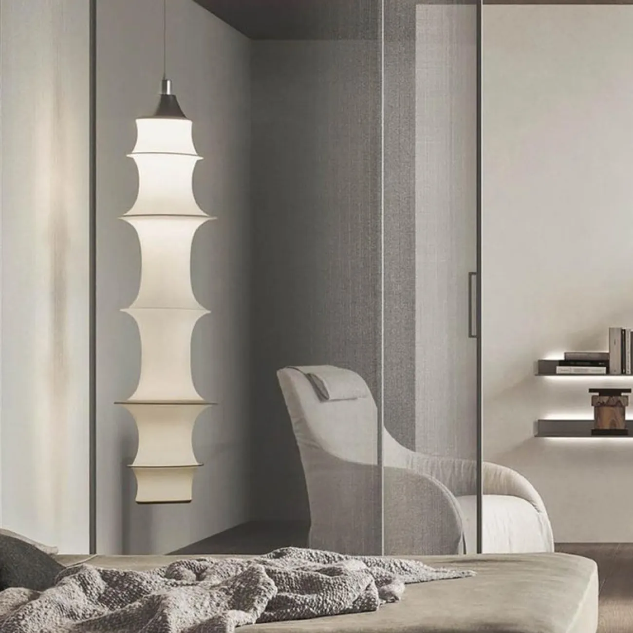 Напольный светильник с белым текстильным абажуром PENTTI FL