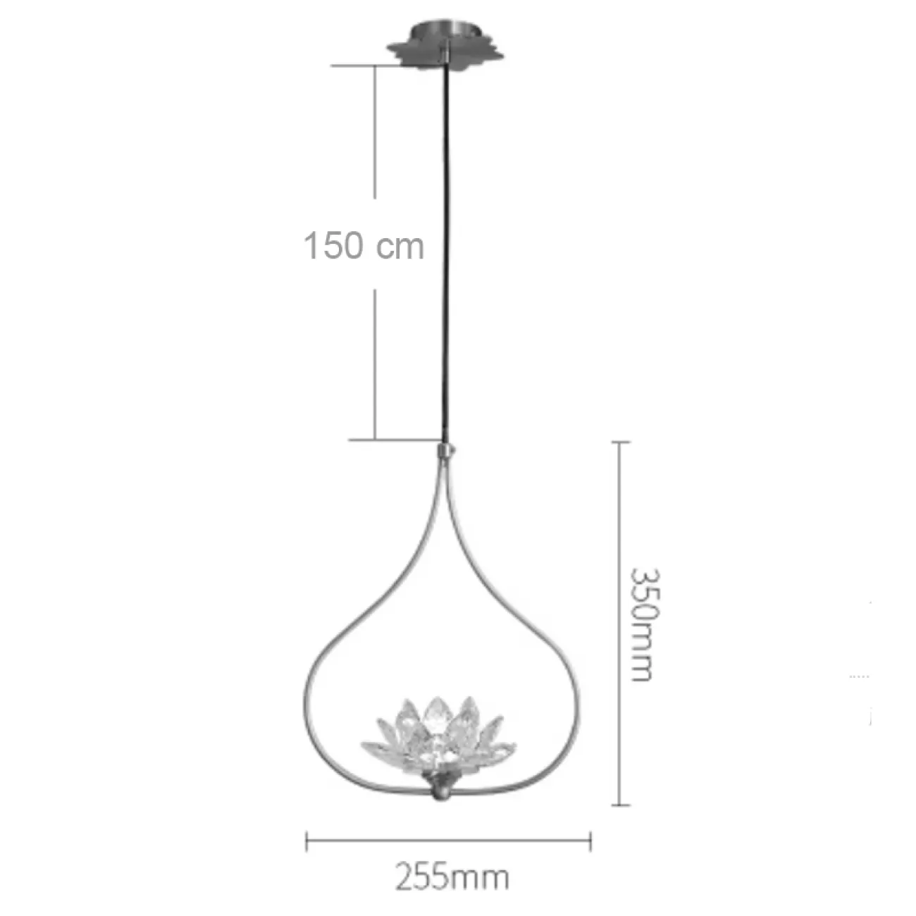 Хрустальный светильник Цветок Лотоса Lotus flower Clear Glass pendant lamp A от ImperiumLoft