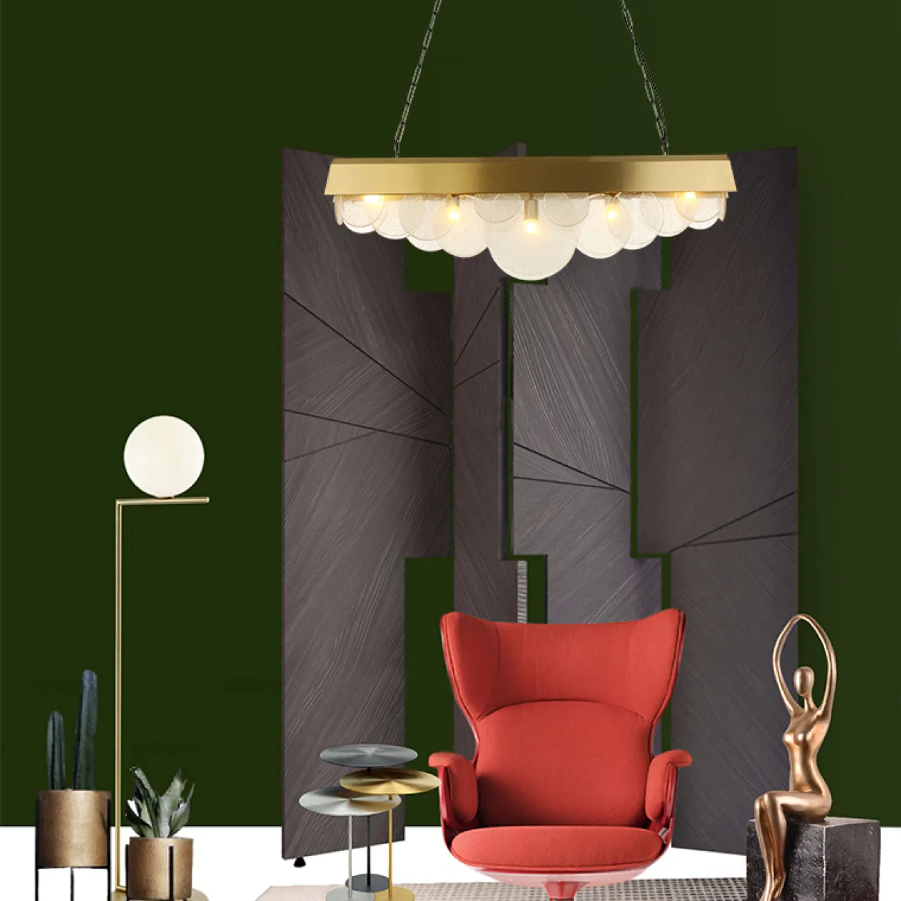 Подвесная рядная люстра SHELF от ImperiumLoft