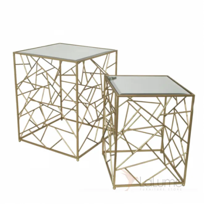 Набор из 2-х дизайнерских столов с зеркальной поверхностью Misteria