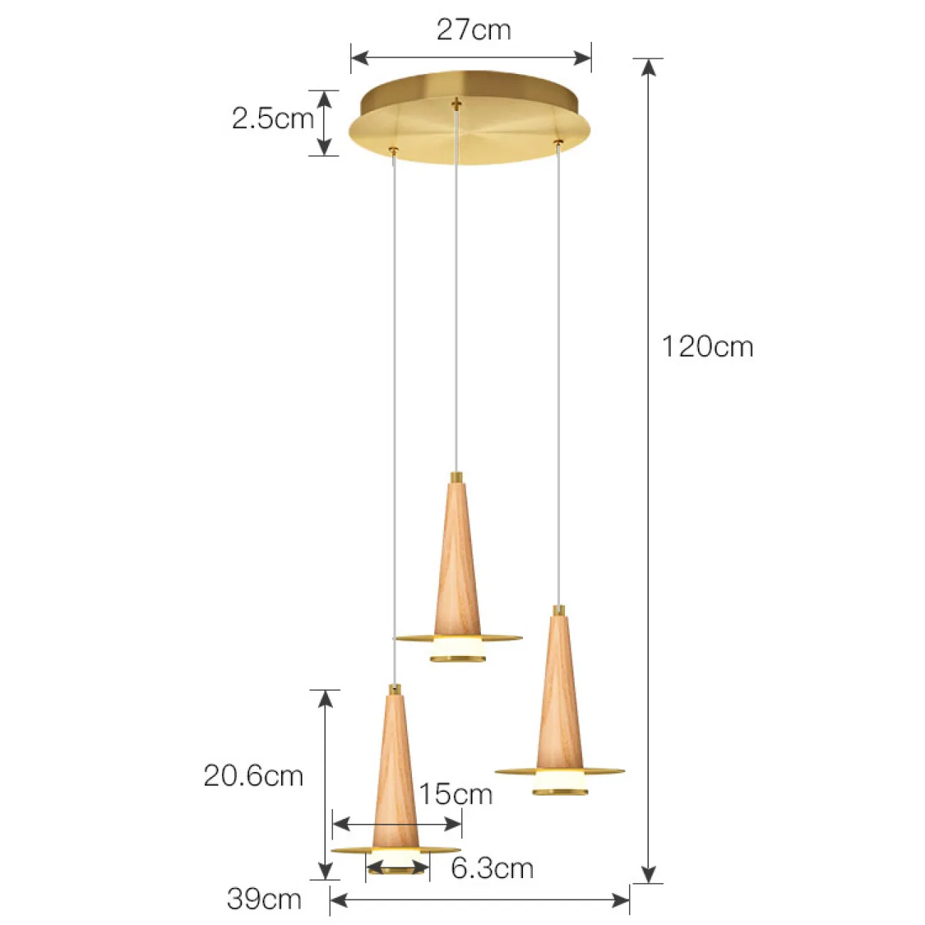 Подвесной светильник CURTISS MORE L3 Brown Планка от ImperiumLoft