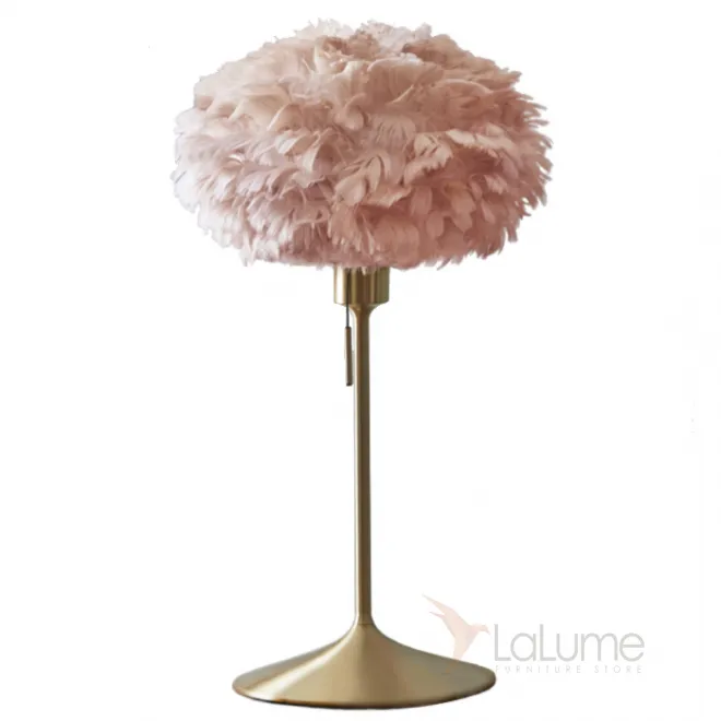 Настольная лампа из перьев Plumage Pink