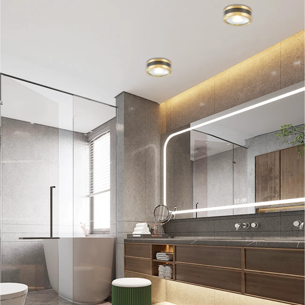 Точечный светильник MEUD D12 White Brass 12W от ImperiumLoft