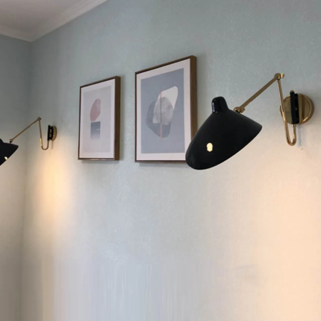 Настенный светильник HILDBORG L58 Brass Black Glossy от ImperiumLoft