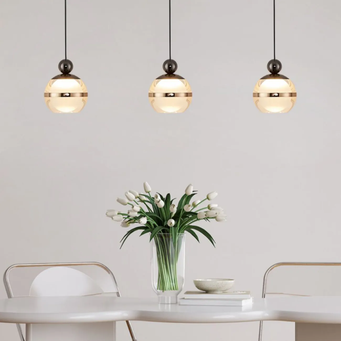 Готовая комбинация подвесных светодиодных светильников шарообразной формы с оптическими линзами ELVARD COMBO D25