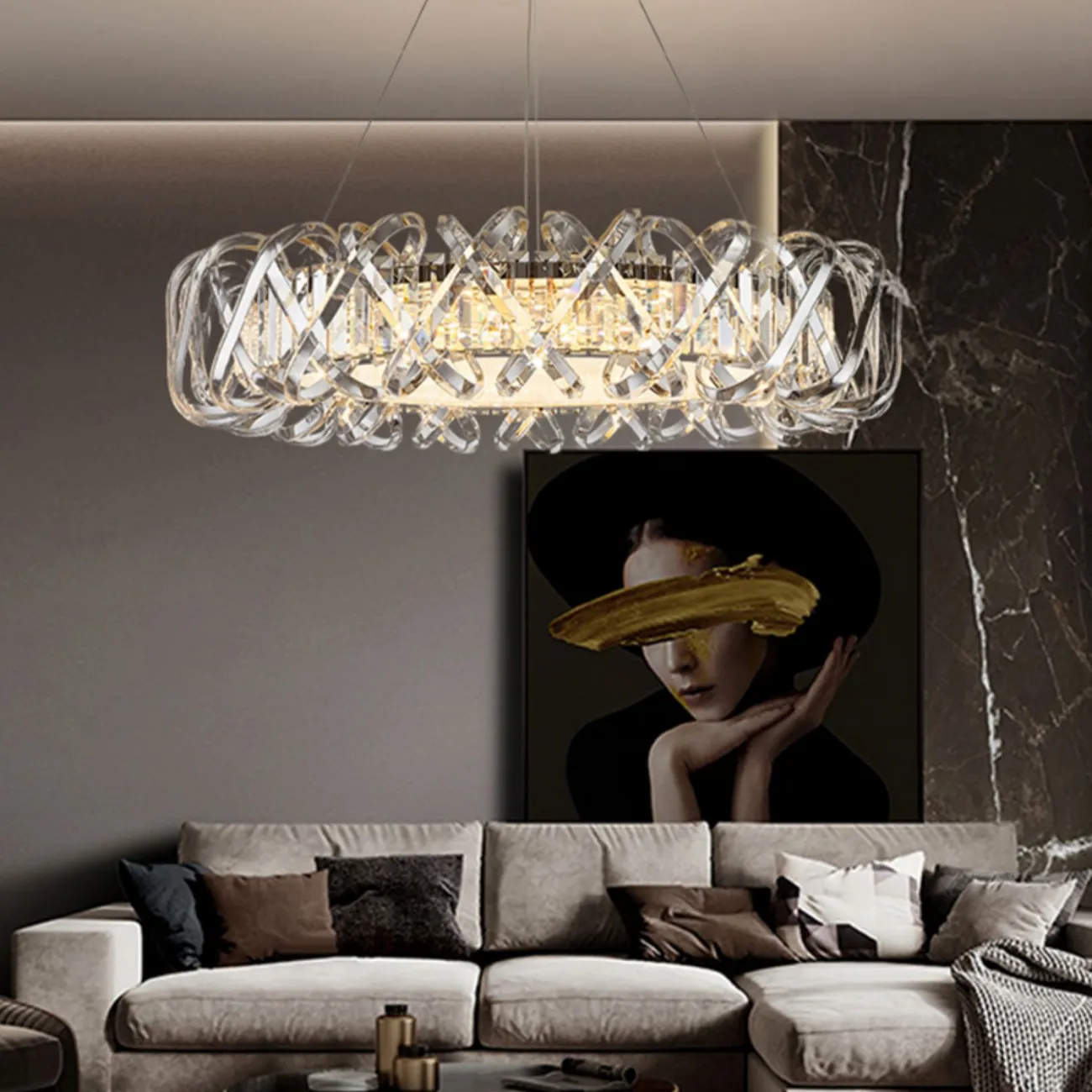 Подвесная люстра KARLENA D80 Grey от ImperiumLoft