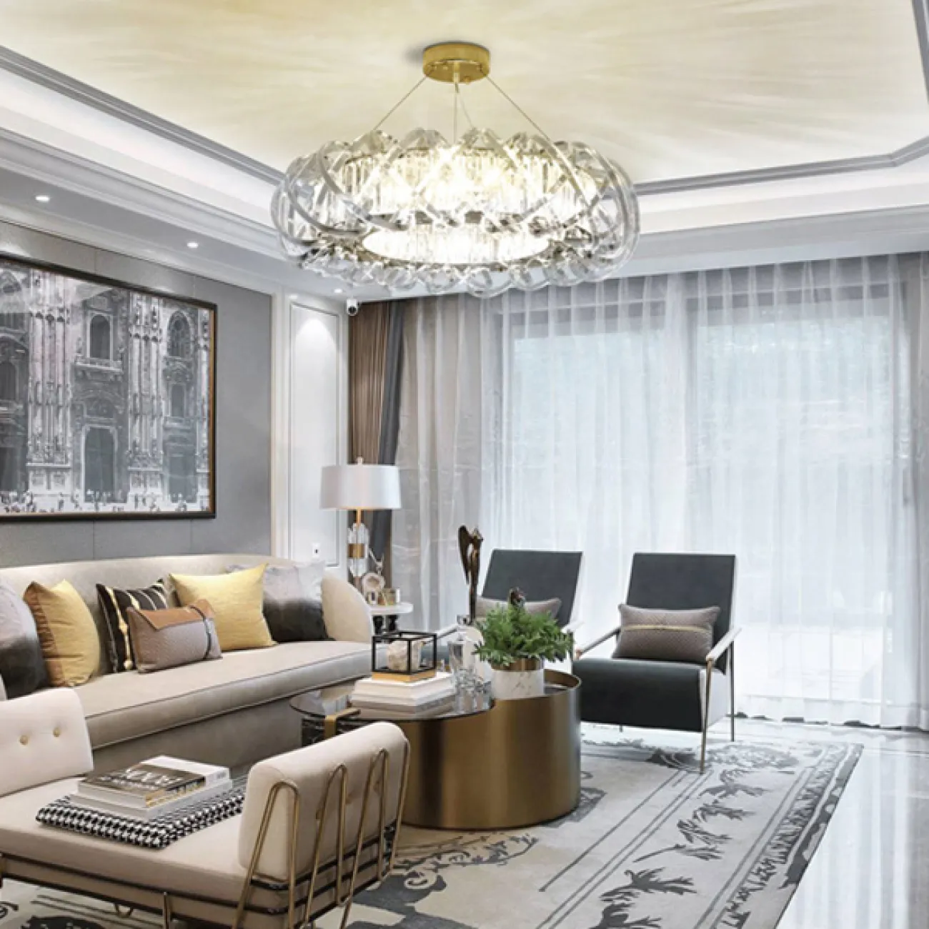 Подвесная люстра KARLENA D80 Grey от ImperiumLoft