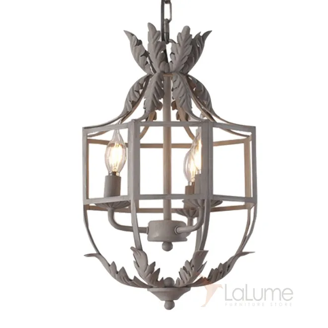 Люстра Rustic 3-Light Metal Cage Grey Pendant Lamp