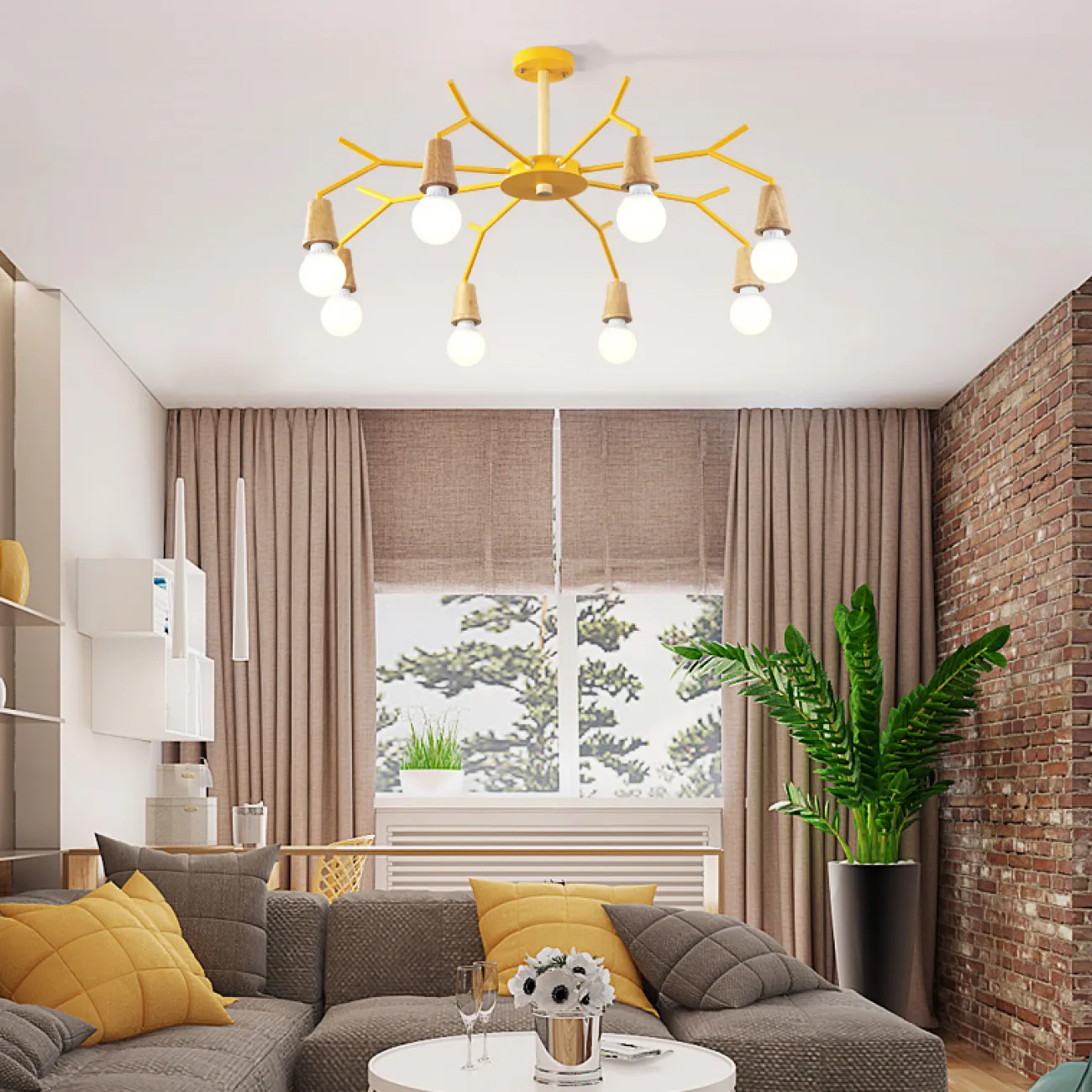 Потолочная люстра LES COLOR D80 Yellow от ImperiumLoft