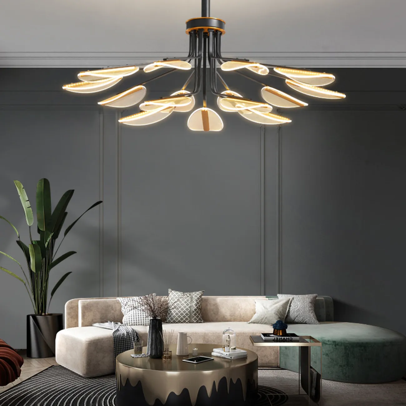 Потолочная люстра VISUAL L6 Brass от ImperiumLoft