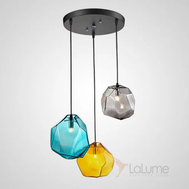 Подвесной светильник Color Ice Cube Pendant JEVIO 3 На диске от ImperiumLoft