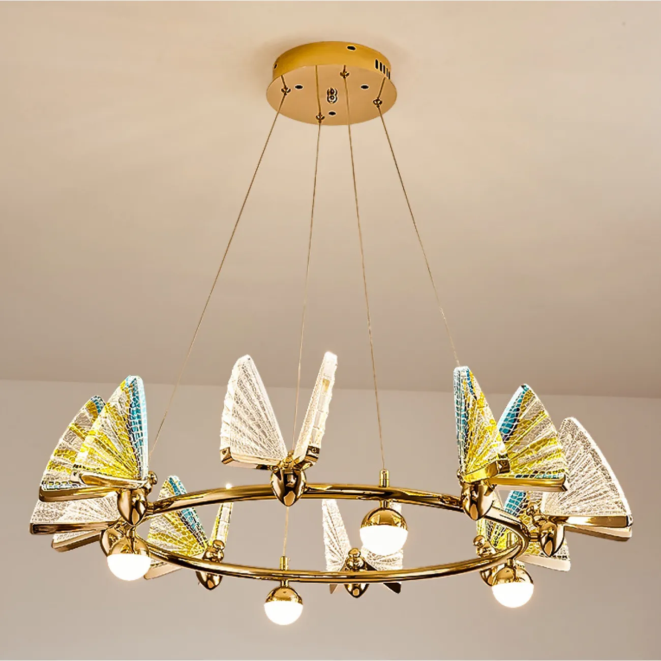 Подвесная люстра AMELIS LUX D83 Multicolor Трехцветный свет от ImperiumLoft