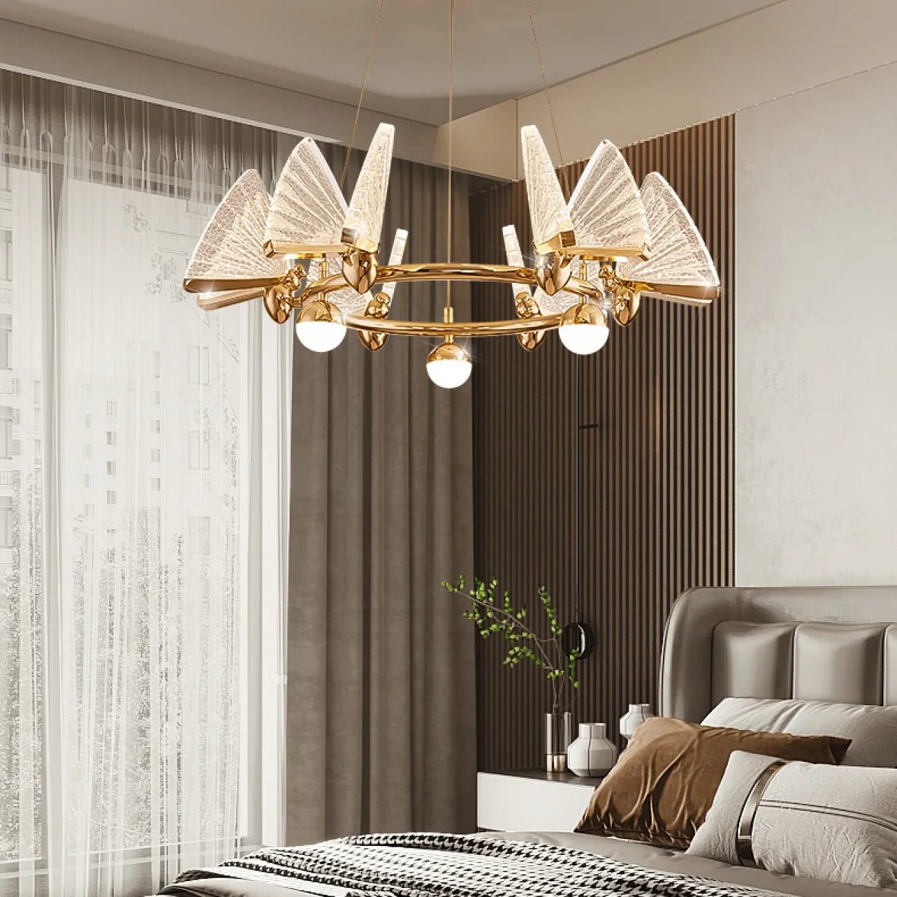 Подвесная люстра AMELIS LUX D83 Multicolor Трехцветный свет от ImperiumLoft