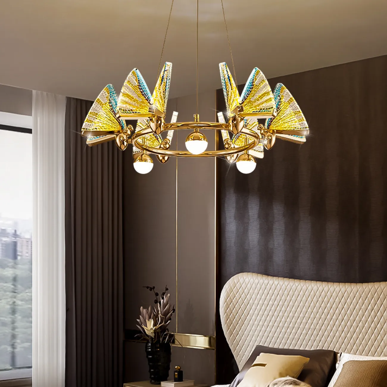 Подвесная люстра AMELIS LUX D83 Multicolor Трехцветный свет от ImperiumLoft