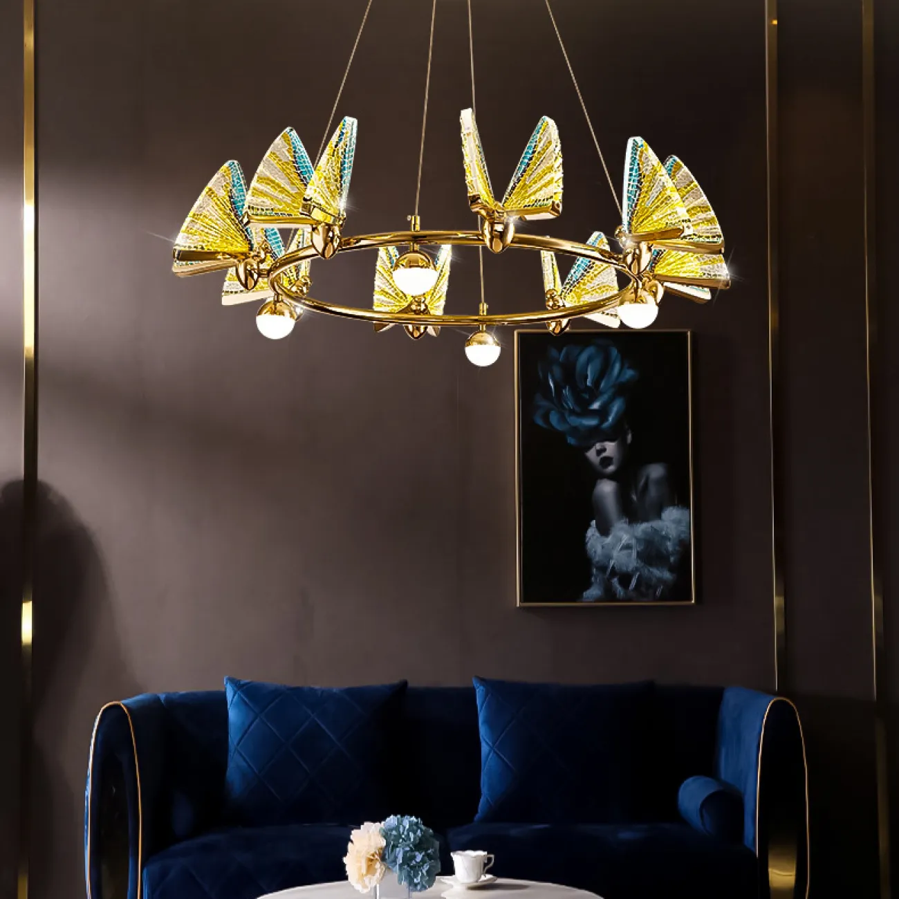 Подвесная люстра AMELIS LUX D83 Multicolor Трехцветный свет от ImperiumLoft
