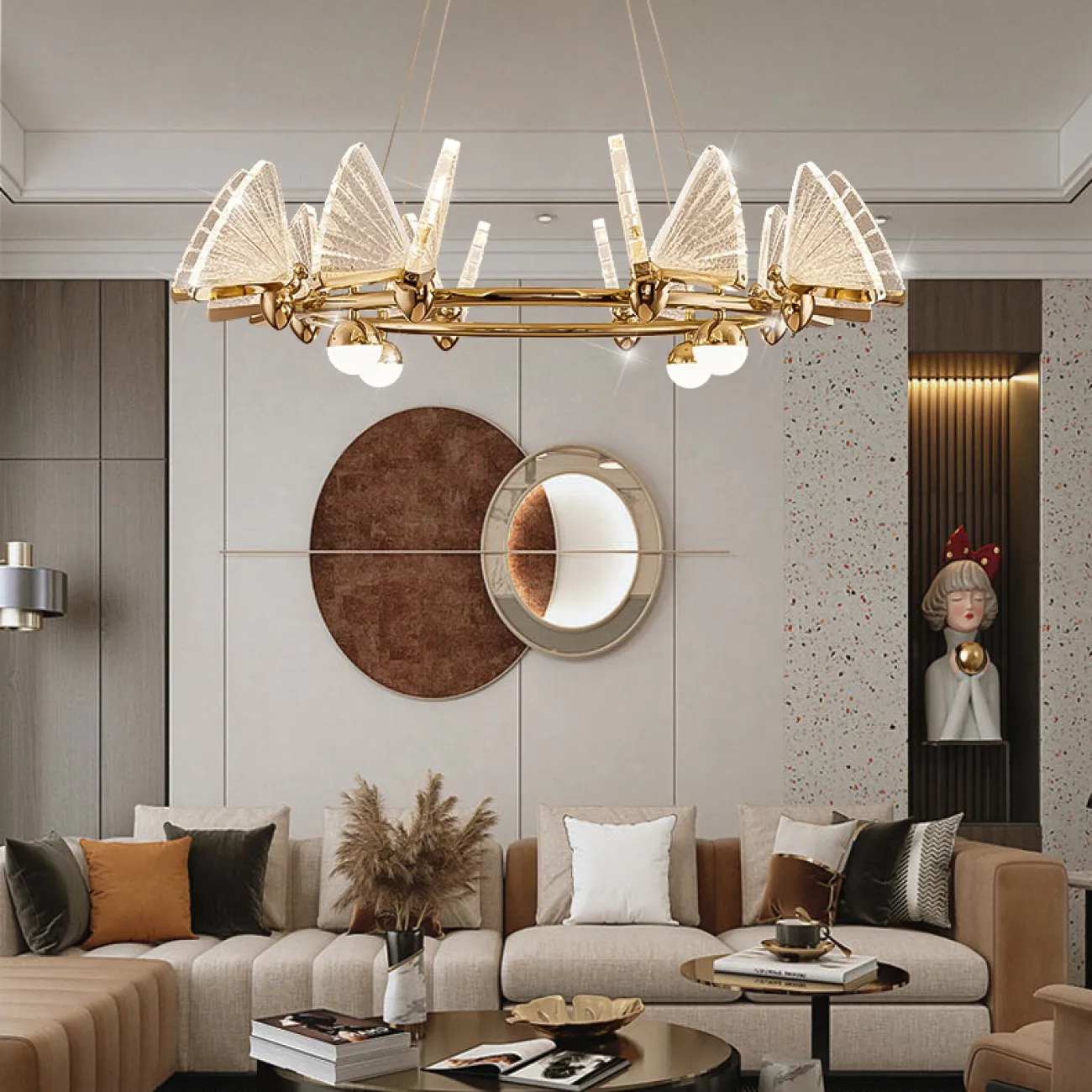 Подвесная люстра AMELIS LUX D83 Multicolor Трехцветный свет от ImperiumLoft