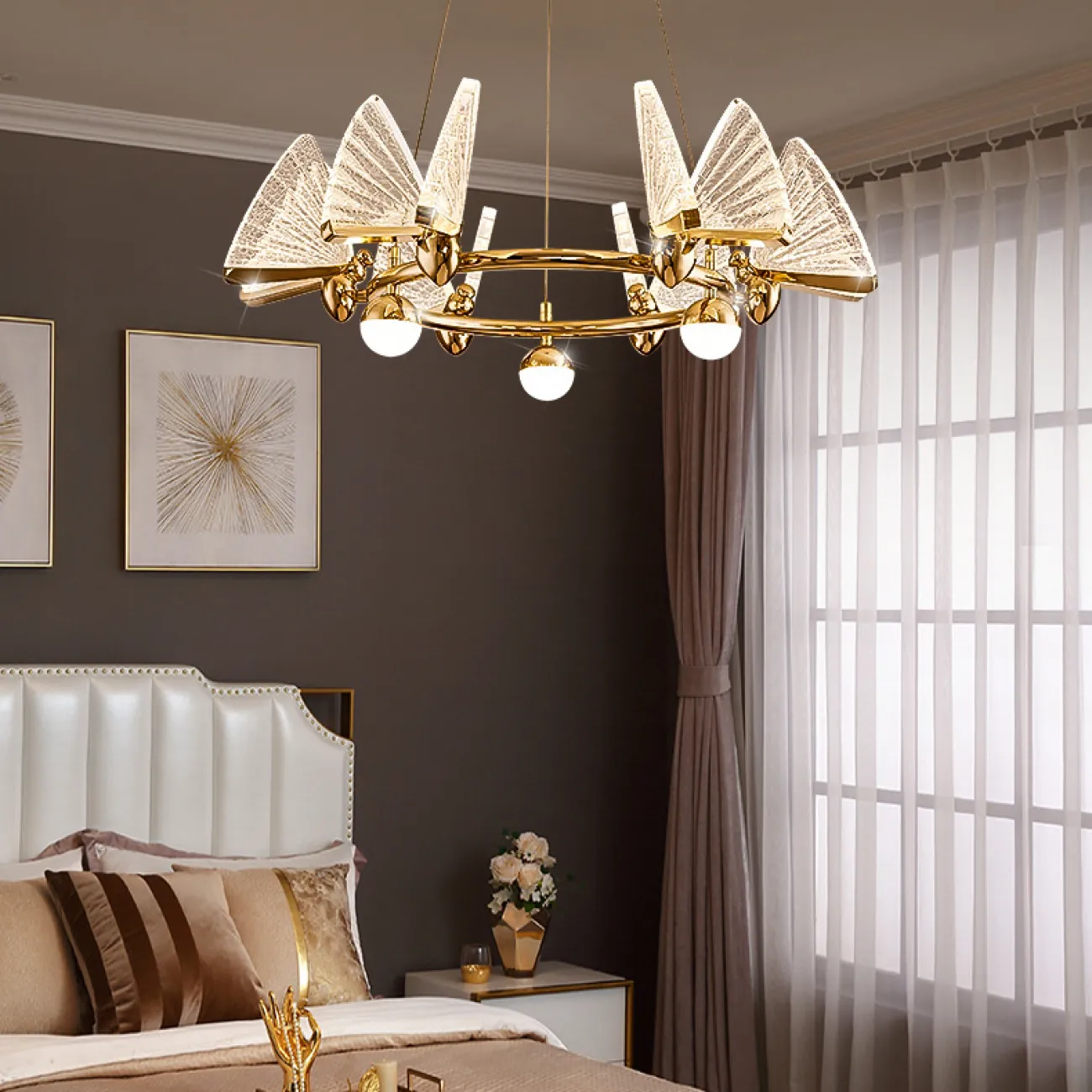 Подвесная люстра AMELIS LUX D83 Multicolor Трехцветный свет от ImperiumLoft
