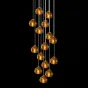 Готовая комбинация подвесных светильников с каплевидными плафонами из прозрачного и янтарного стекла METEORA B COMBO D50 Amber