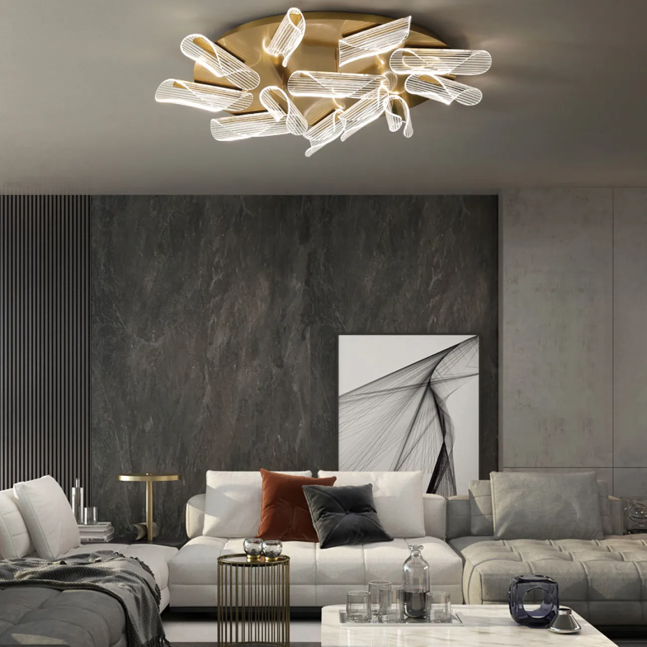 Потолочная люстра DELINA D68 Трехцветный свет от ImperiumLoft