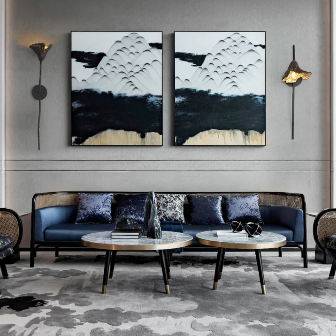 Серия настенных светильников с плафоном в виде высушенного цветка с внутренней отделкой под золото LILIAN WALL A Серия настенных светильников с плафоном в виде высушенного цветка с внутренней отделкой под золото LILIAN WALL A