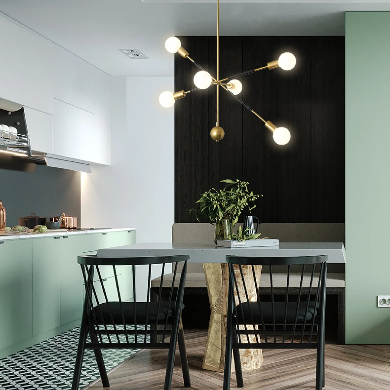 Люстра на штанге ZORA от ImperiumLoft