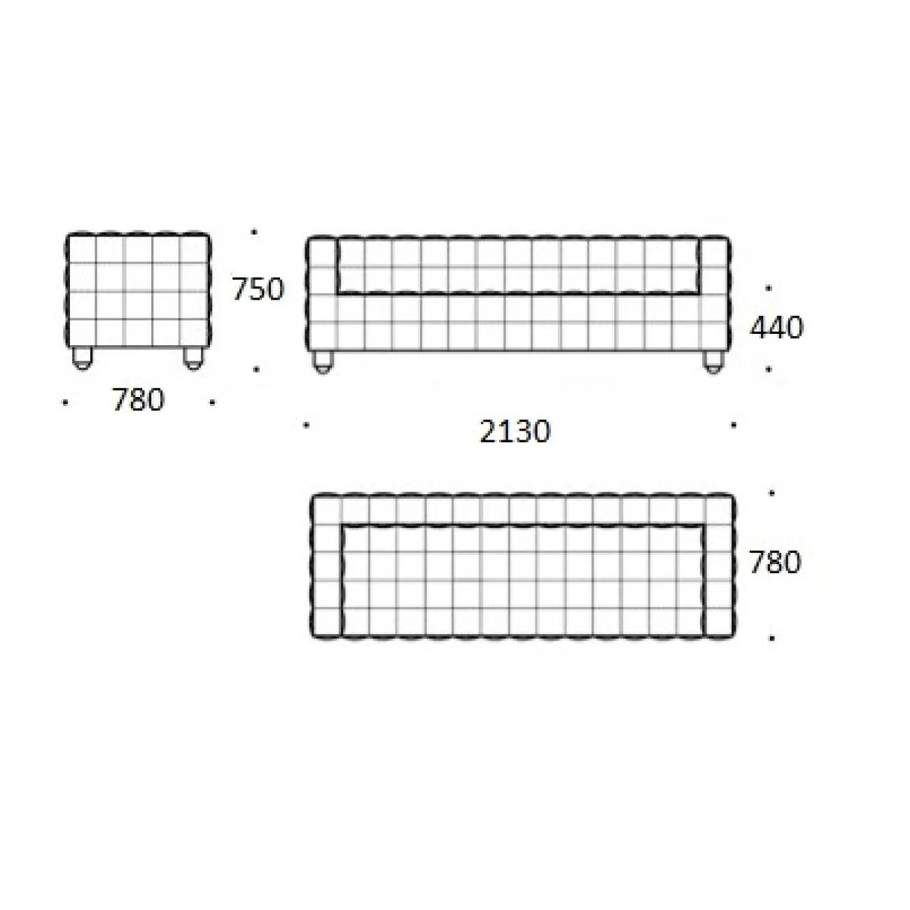 Диван Kubus 3 seater designed by Josef Hoffmann in 1910 от LaLume Диван Kubus 3 seater designed by Josef Hoffmann in 1910 от LaLume